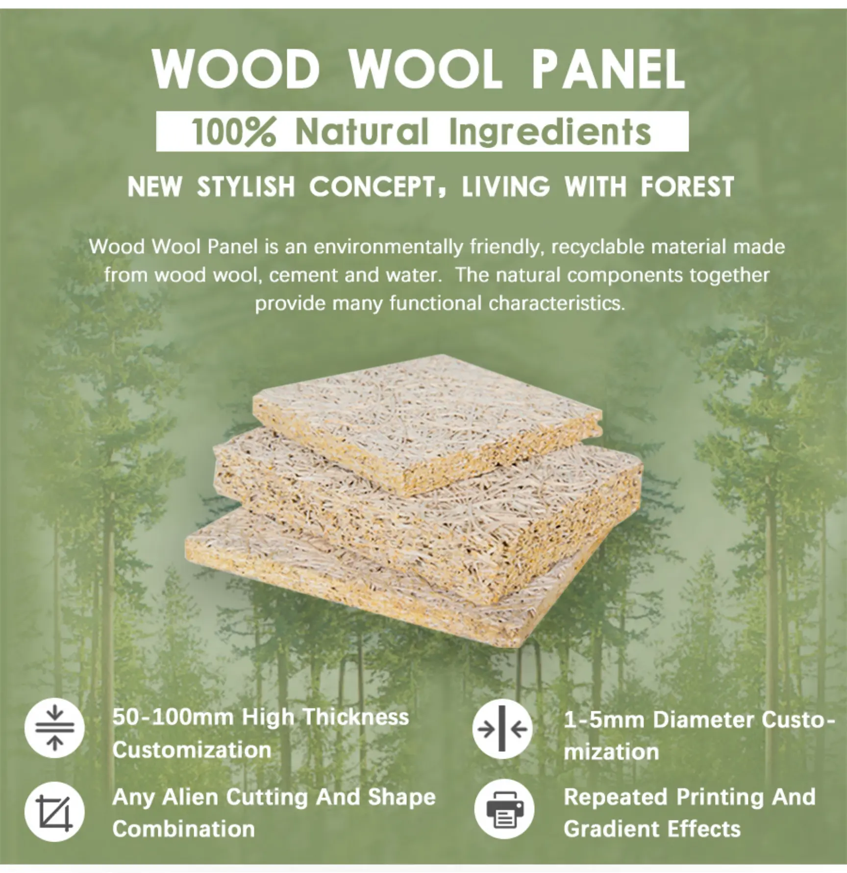 Eco-Friendly Wood Wool Tiles Eco-Friendly Wood Wool Tiles